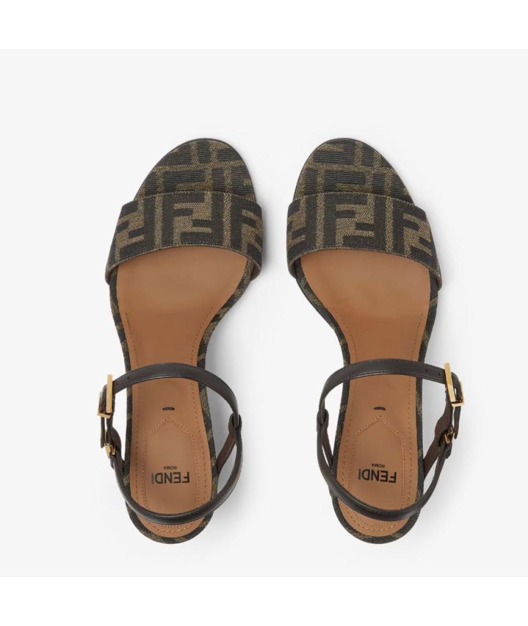 FENDI Хаки босоножки, фото 4