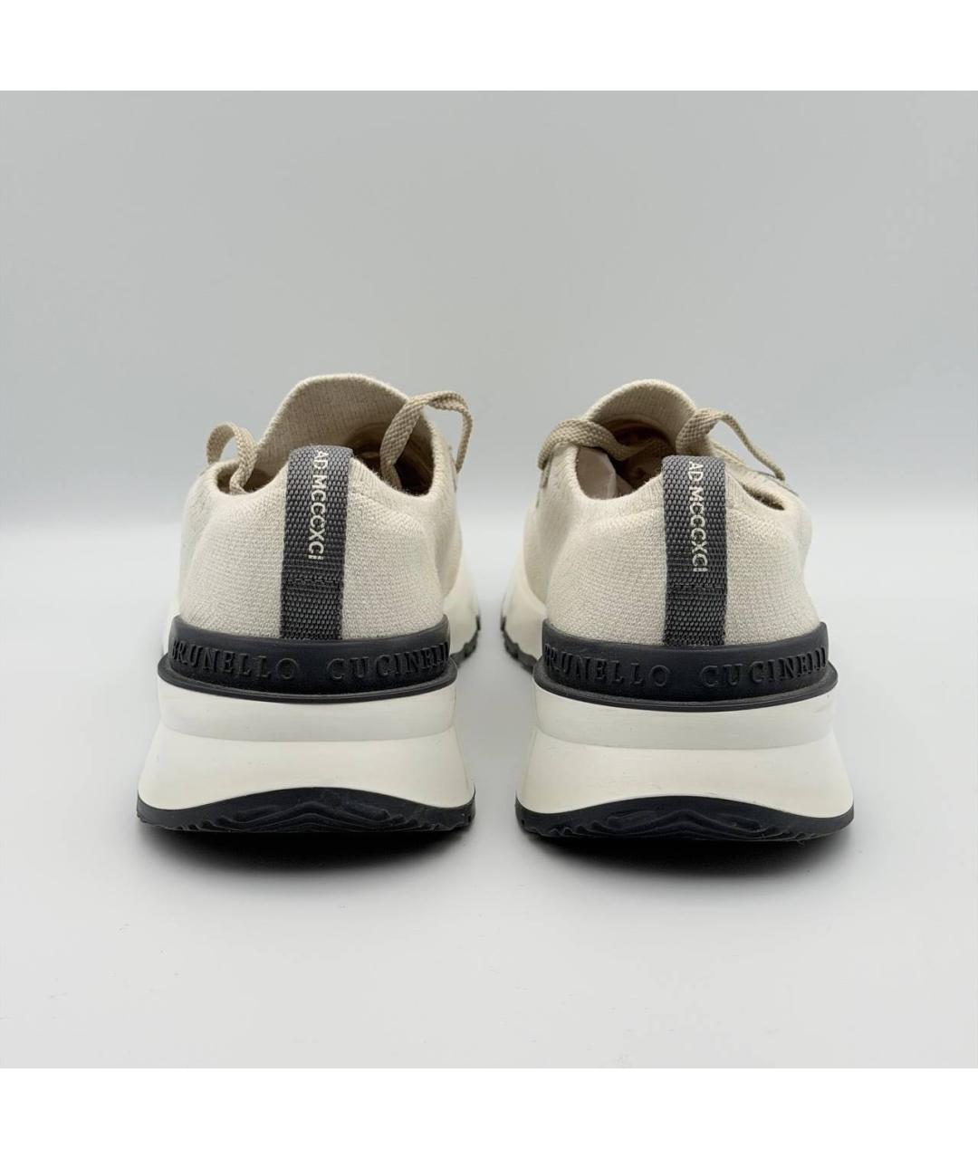 BRUNELLO CUCINELLI Бежевые низкие кроссовки / кеды, фото 3