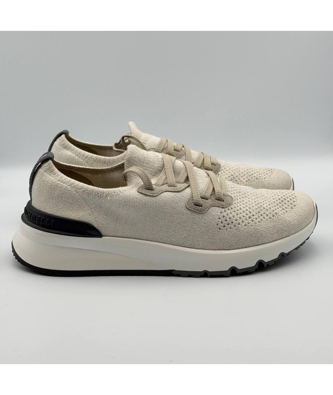 BRUNELLO CUCINELLI Бежевые низкие кроссовки / кеды, фото 6