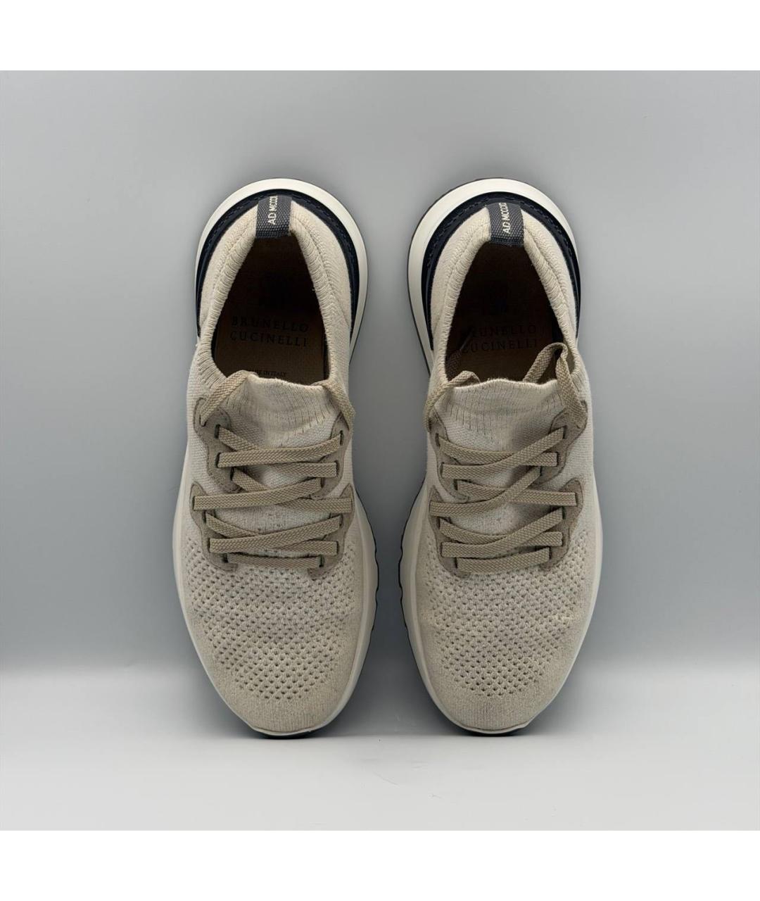 BRUNELLO CUCINELLI Бежевые низкие кроссовки / кеды, фото 2