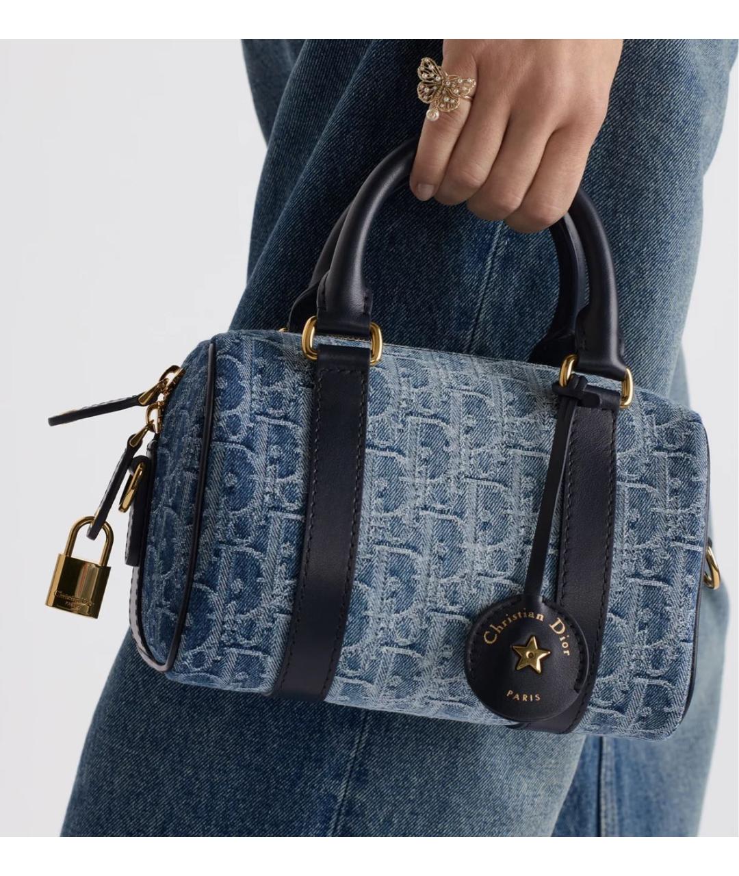 CHRISTIAN DIOR Синяя деним сумка с короткими ручками, фото 2