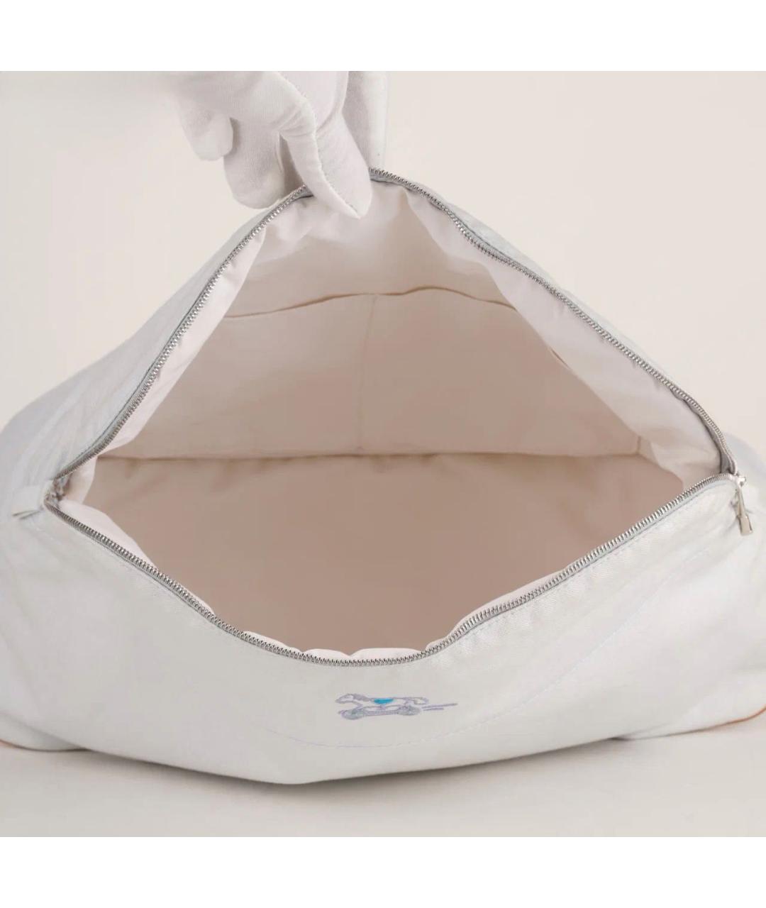 HERMES Голубая хлопковая косметичка, фото 6