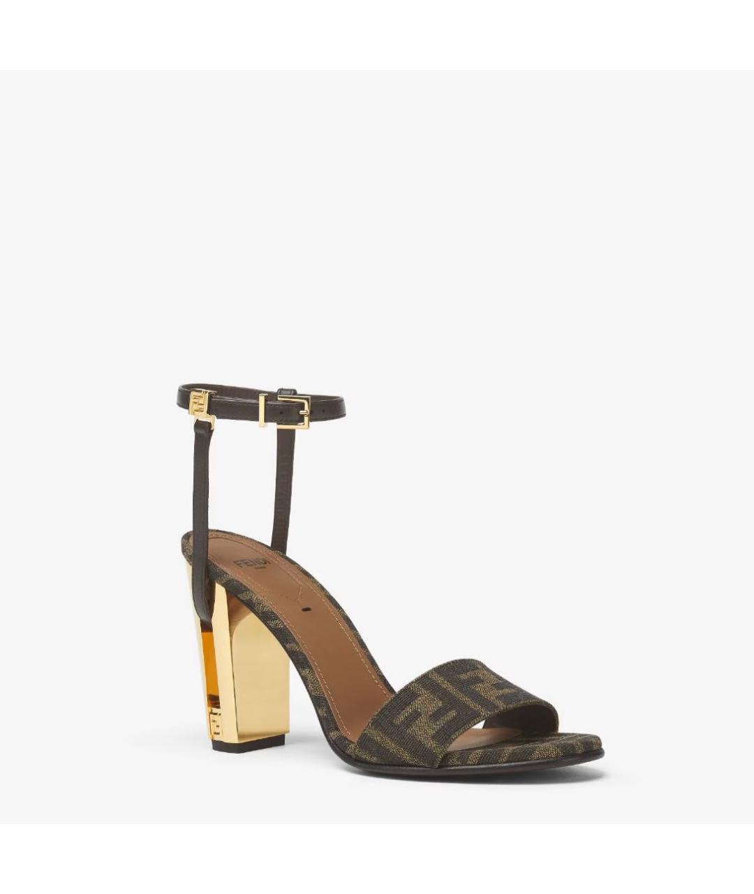 FENDI Хаки босоножки, фото 2