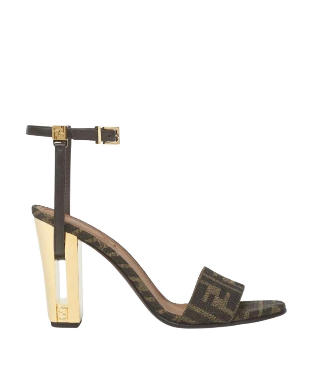 FENDI Хаки босоножки, фото 1