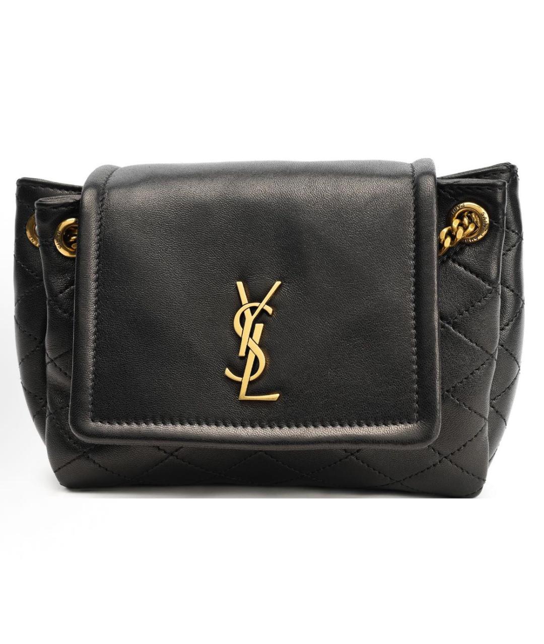 SAINT LAURENT Черная кожаная сумка через плечо, фото 9