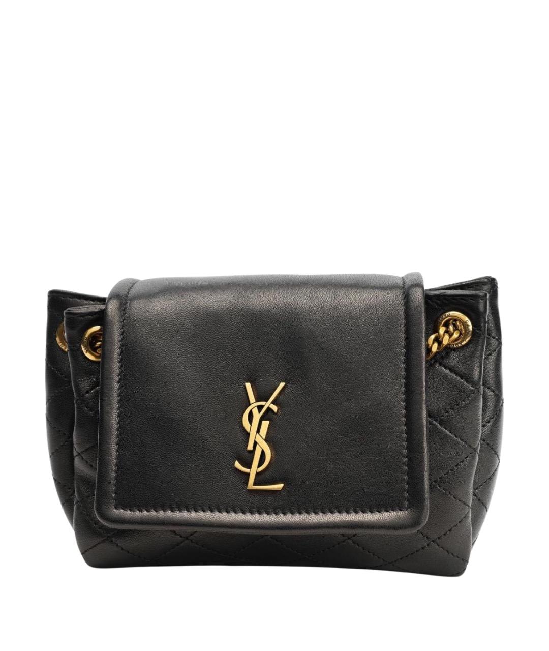 SAINT LAURENT Черная кожаная сумка через плечо, фото 1