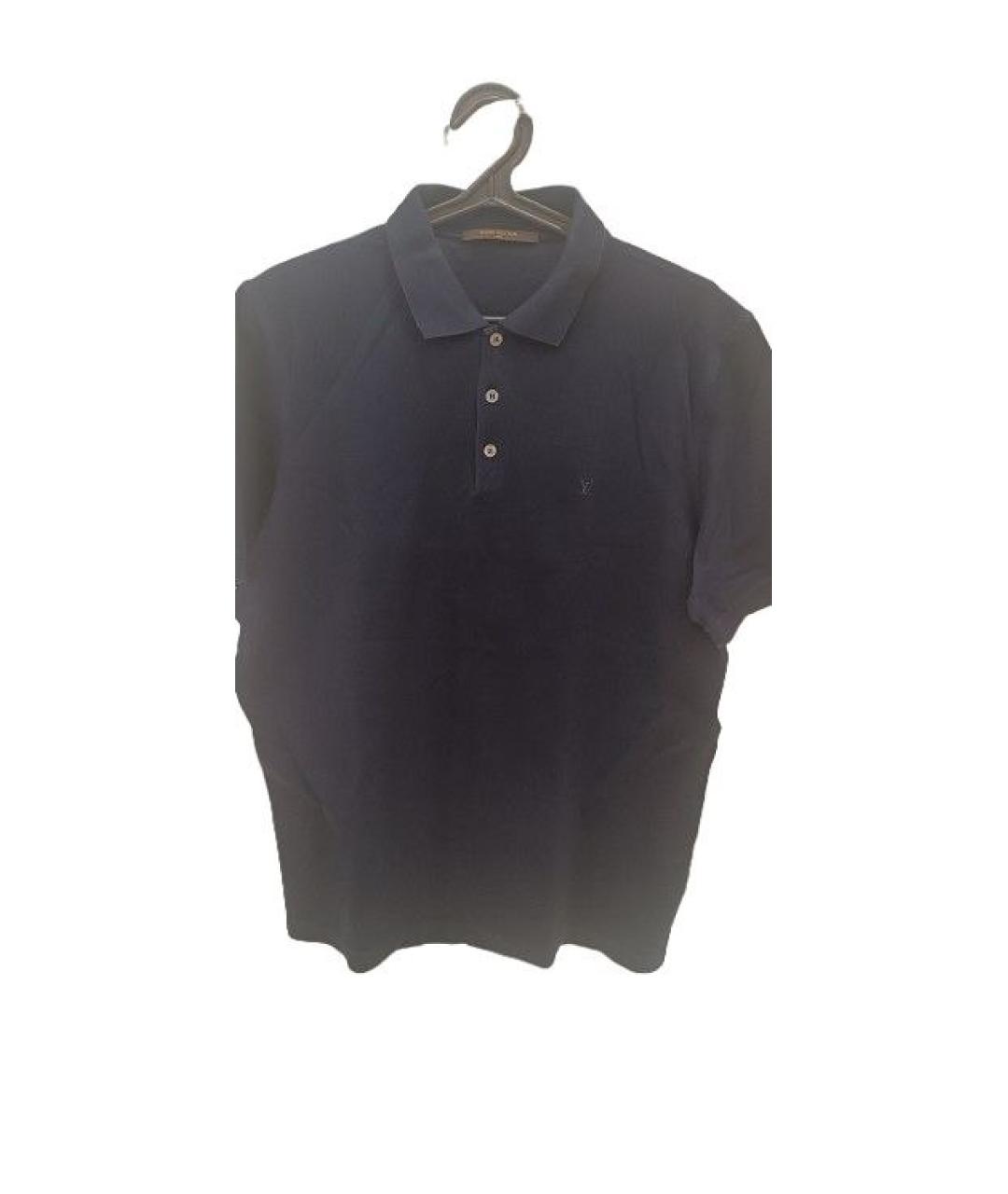 LOUIS VUITTON Темно-синее хлопковое поло с коротким рукавом, фото 6