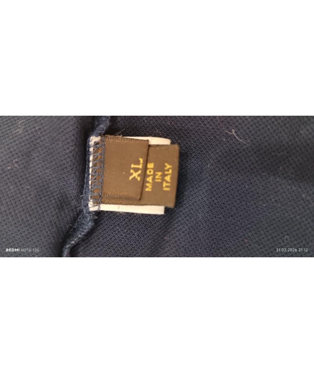 LOUIS VUITTON Темно-синее хлопковое поло с коротким рукавом, фото 5