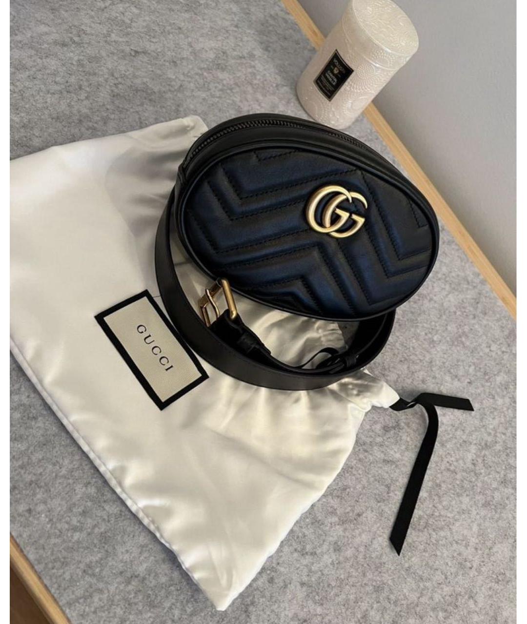 GUCCI Черная кожаная поясная сумка, фото 2