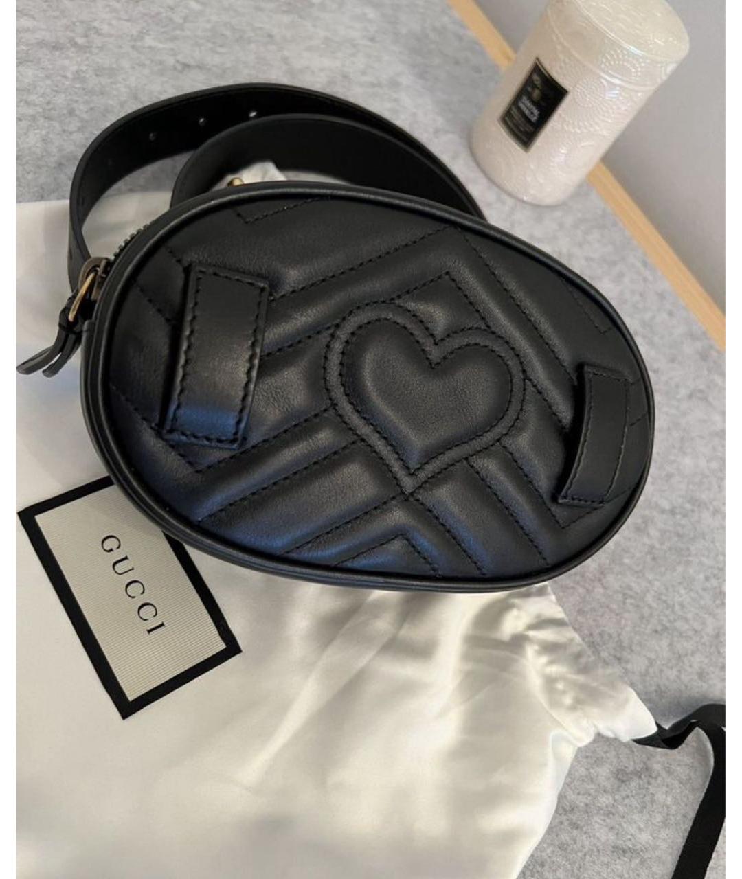 GUCCI Черная кожаная поясная сумка, фото 3