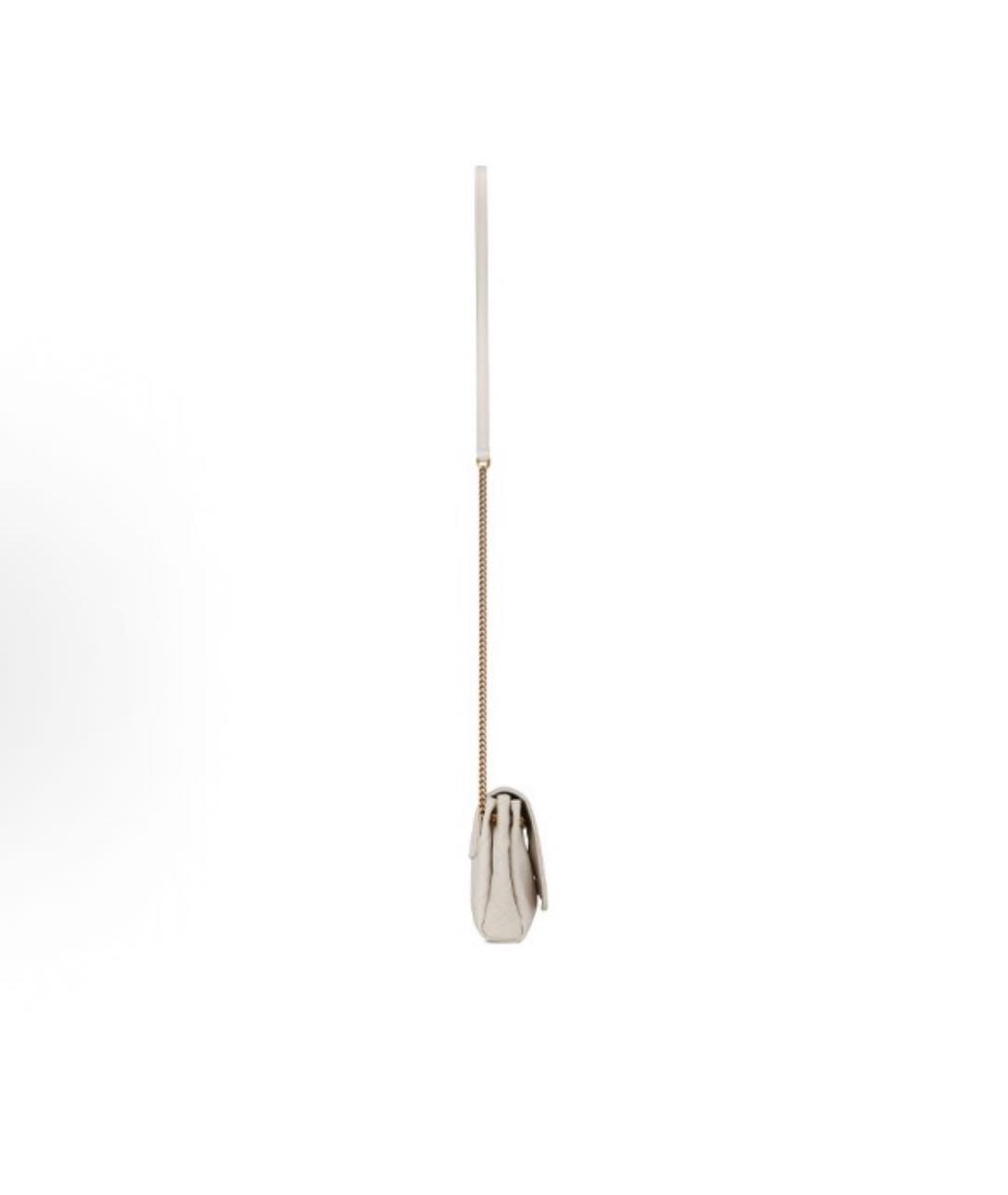 SAINT LAURENT Белая кожаная сумка через плечо, фото 7