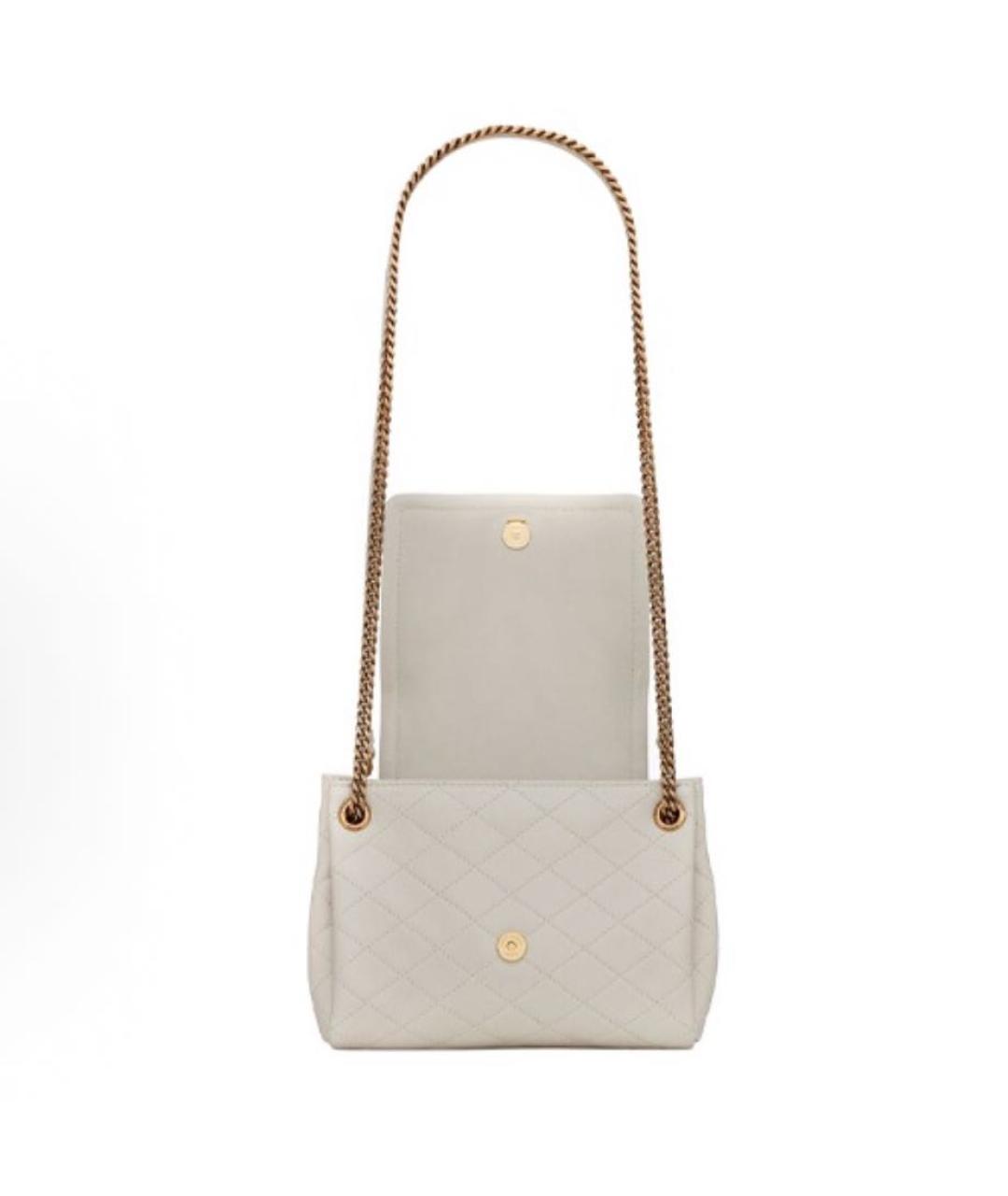 SAINT LAURENT Белая кожаная сумка через плечо, фото 8