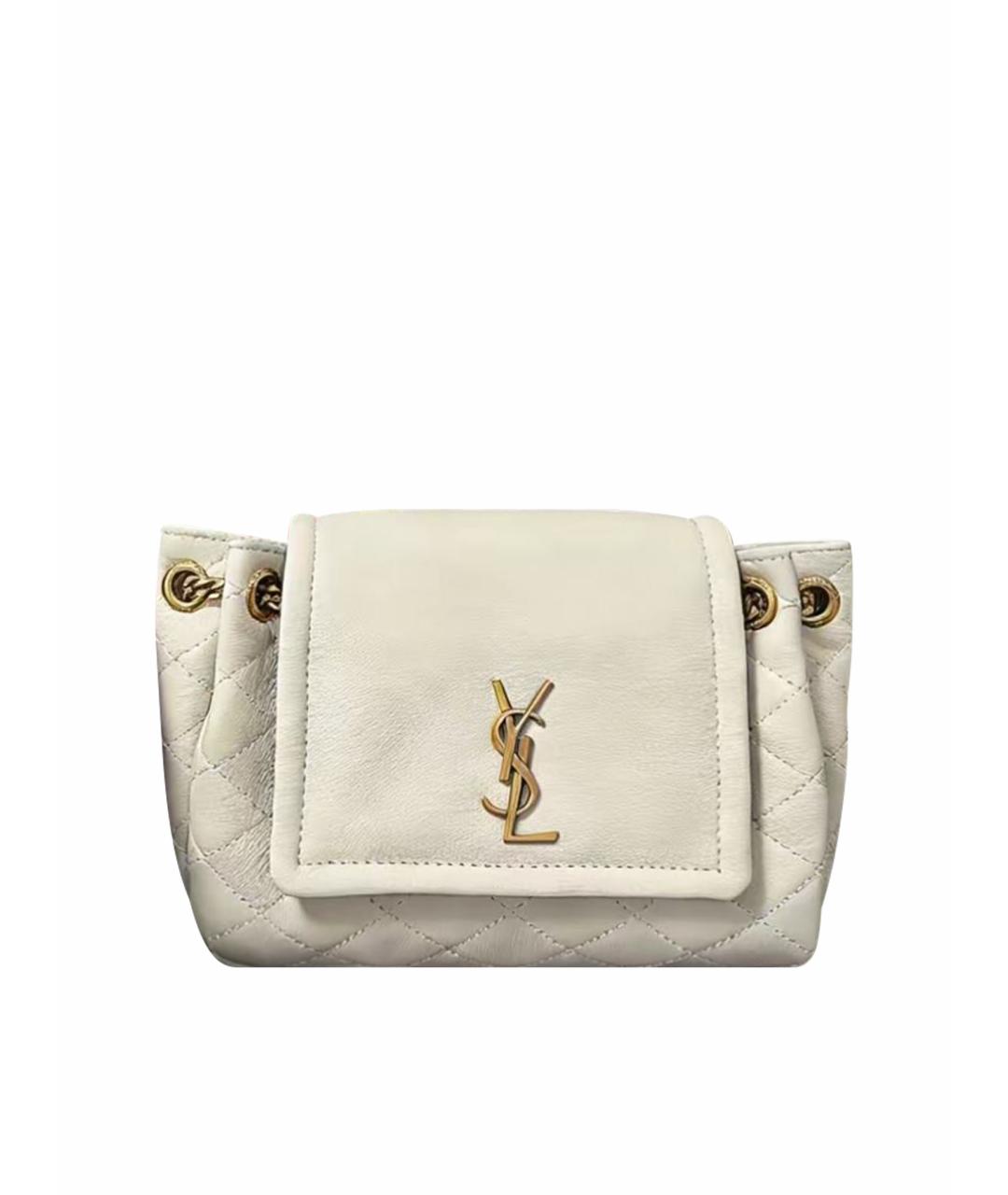 SAINT LAURENT Белая кожаная сумка через плечо, фото 1