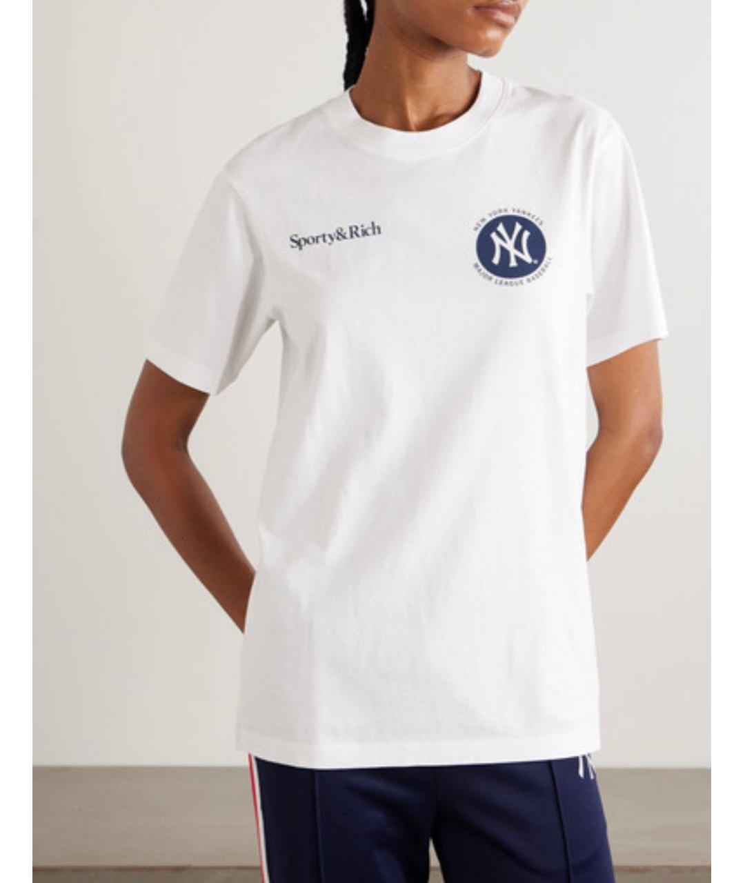 SPORTY AND RICH Белая хлопковая футболка, фото 5