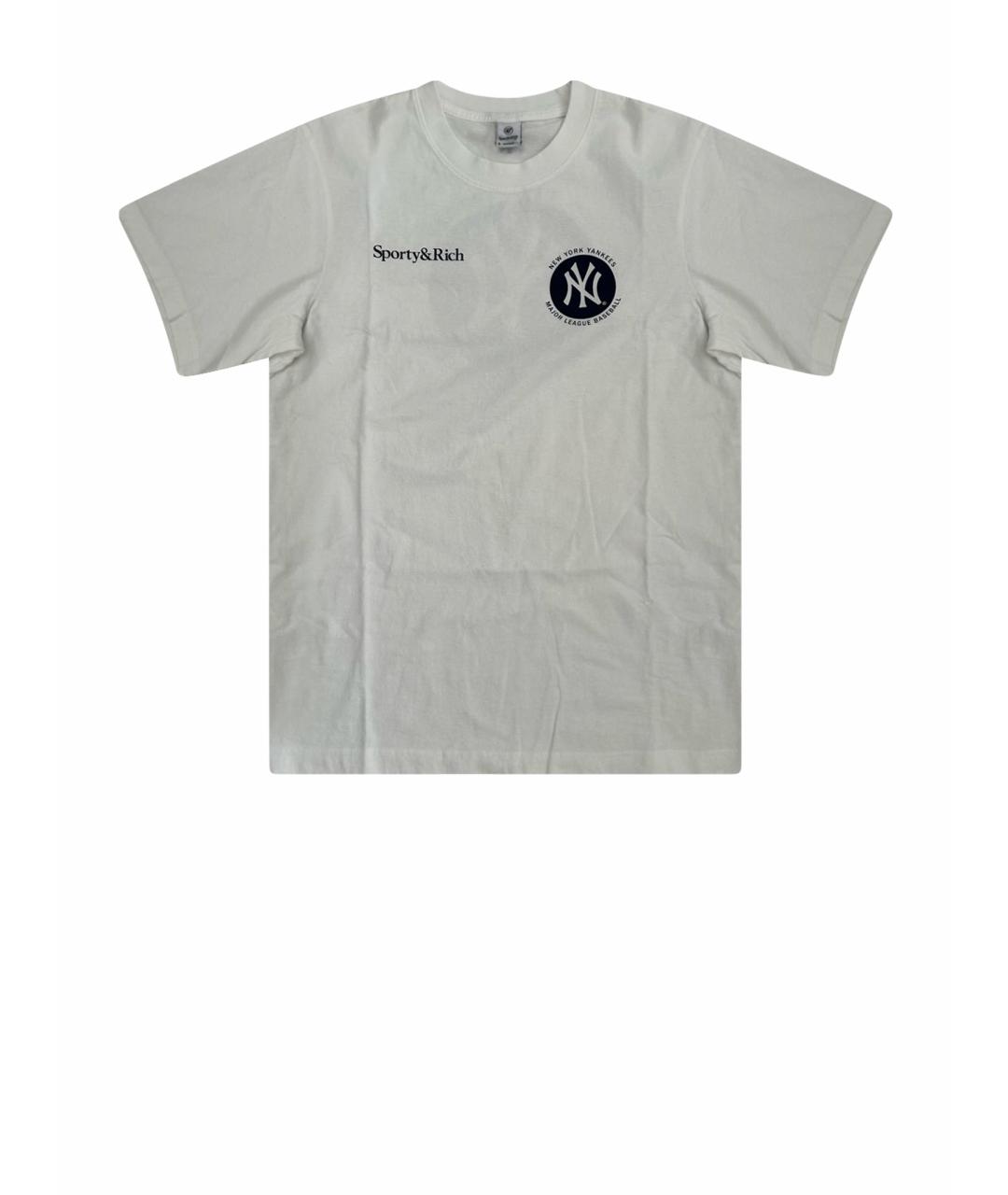 SPORTY AND RICH Белая хлопковая футболка, фото 1