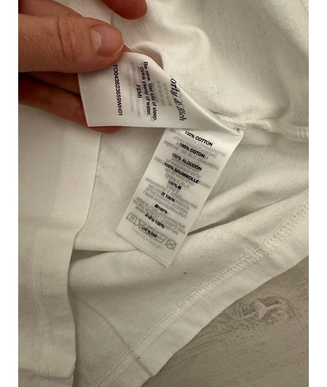 SPORTY AND RICH Белая хлопковая футболка, фото 3