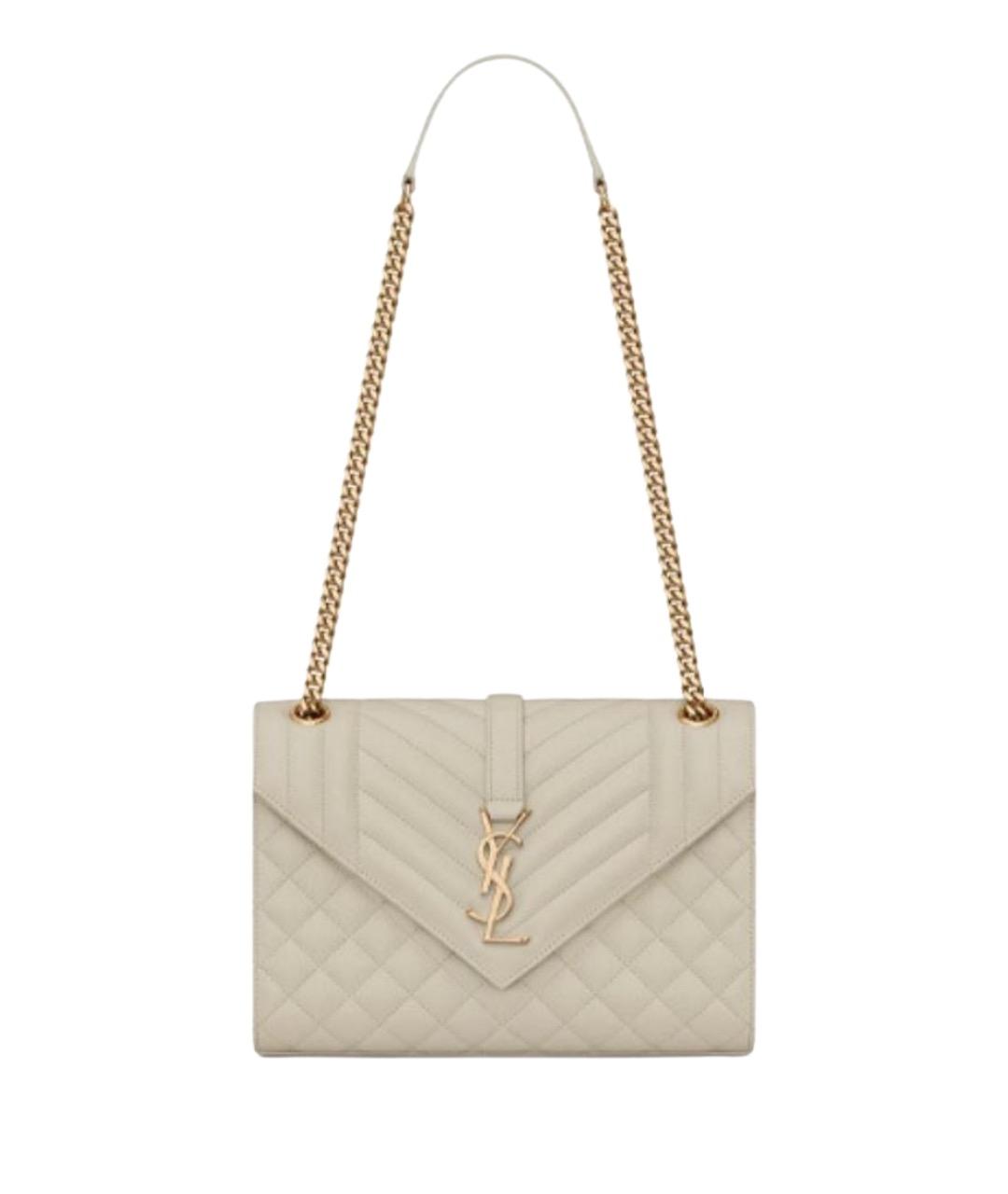 SAINT LAURENT Белая кожаная сумка через плечо, фото 1
