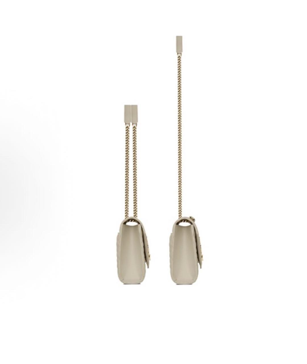 SAINT LAURENT Белая кожаная сумка через плечо, фото 4