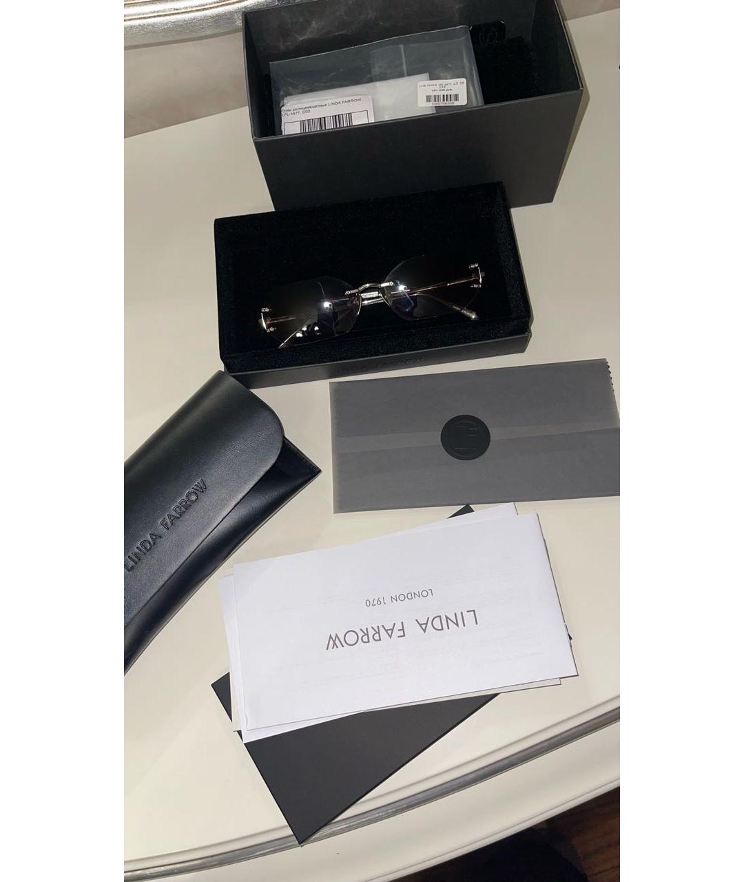 LINDA FARROW Коричневые солнцезащитные очки, фото 4