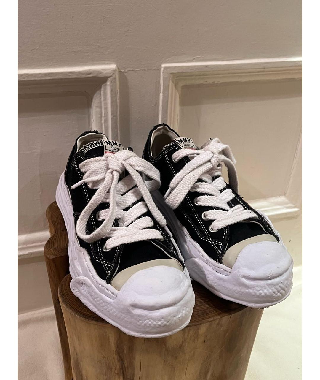 MAISON MIHARA YASUHIRO Черные текстильные низкие кроссовки / кеды, фото 2