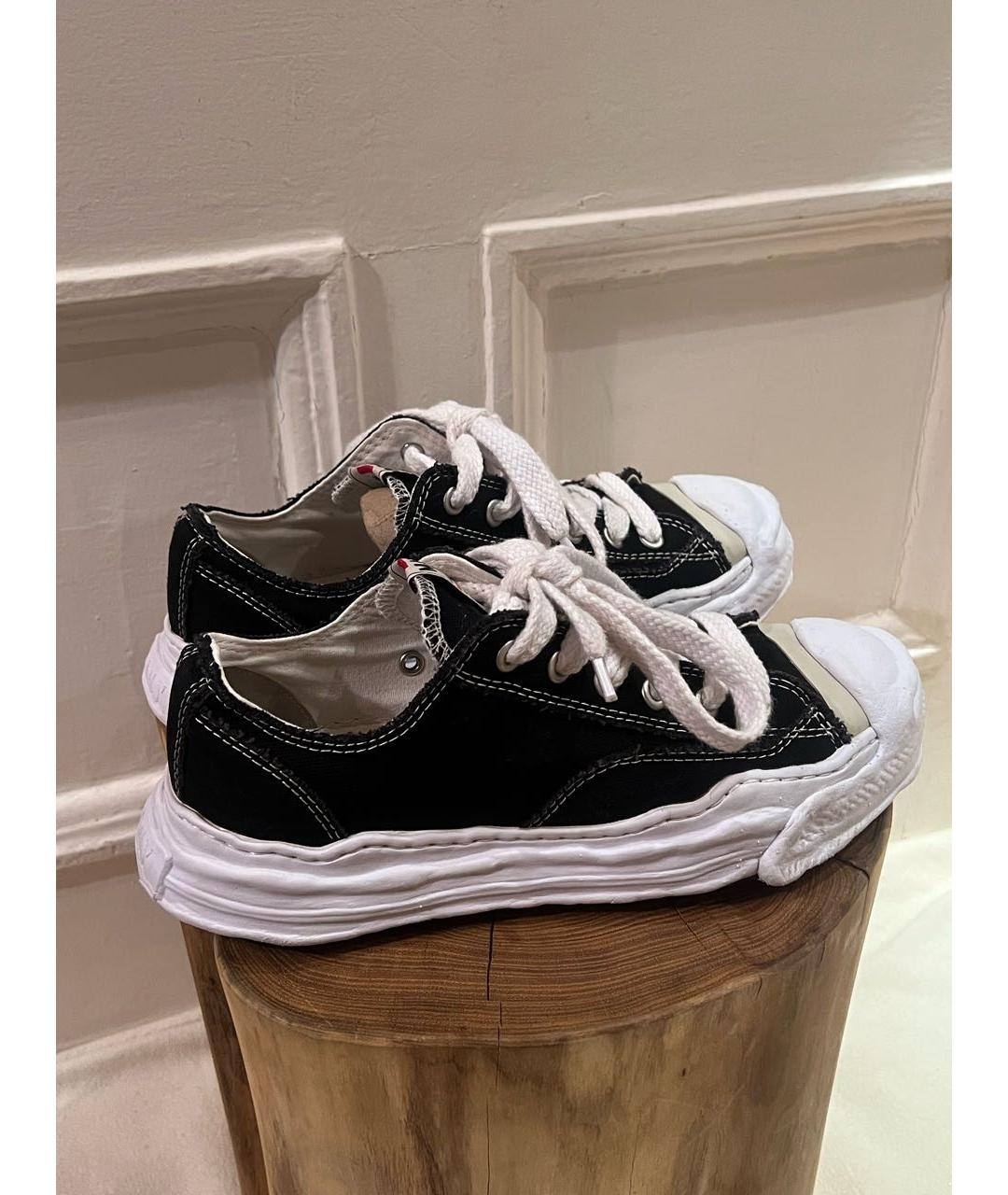 MAISON MIHARA YASUHIRO Черные текстильные низкие кроссовки / кеды, фото 3