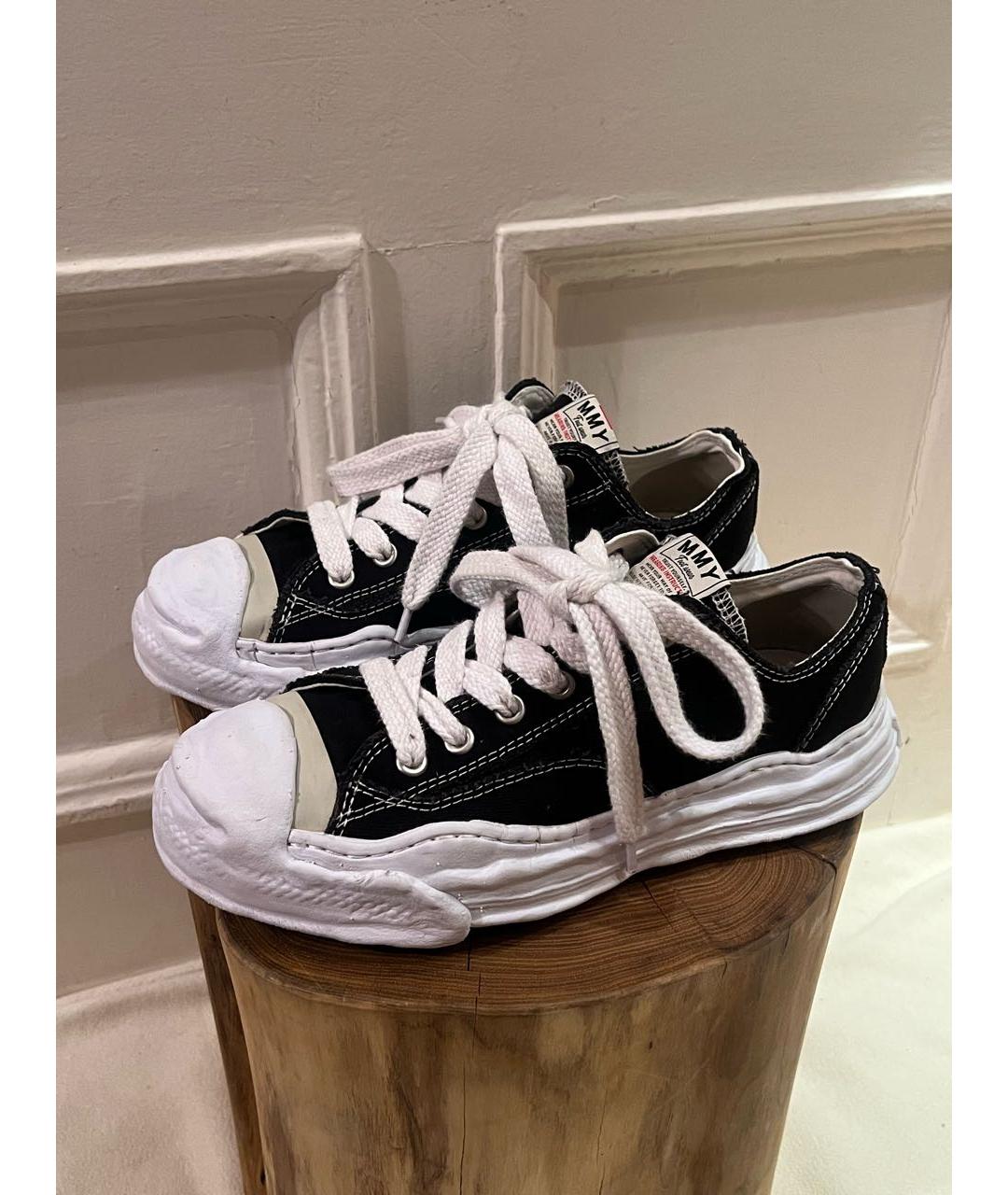 MAISON MIHARA YASUHIRO Черные текстильные низкие кроссовки / кеды, фото 6