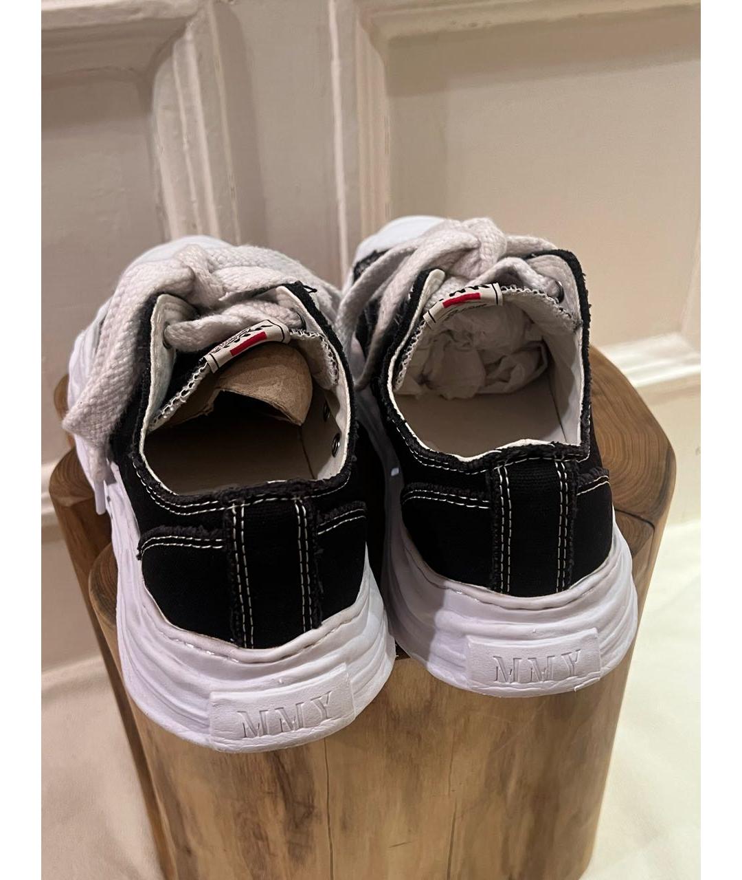 MAISON MIHARA YASUHIRO Черные текстильные низкие кроссовки / кеды, фото 4
