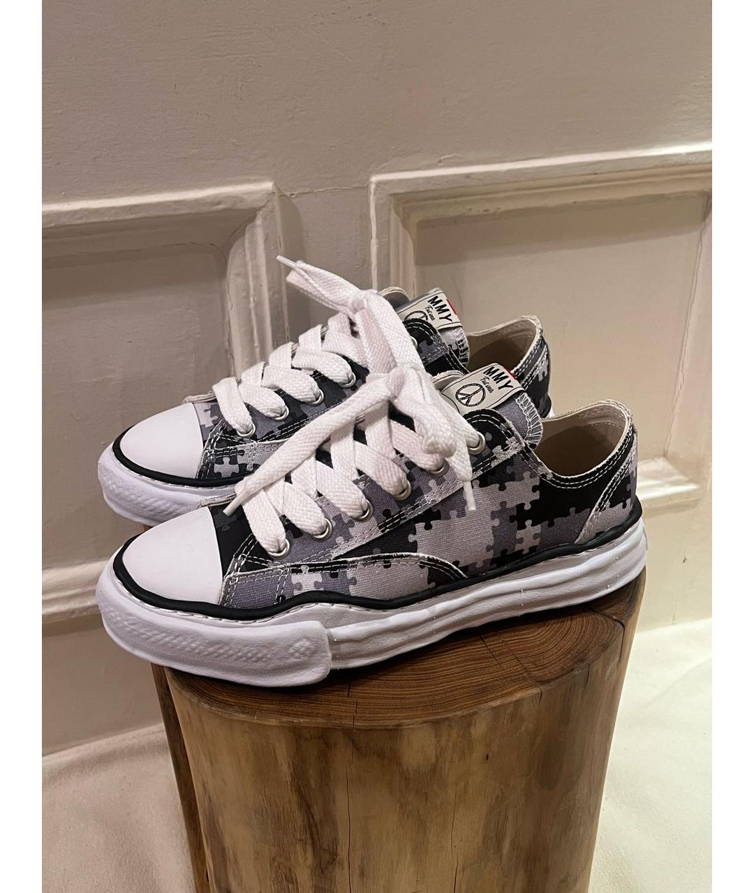 MAISON MIHARA YASUHIRO Серые текстильные низкие кроссовки / кеды, фото 7