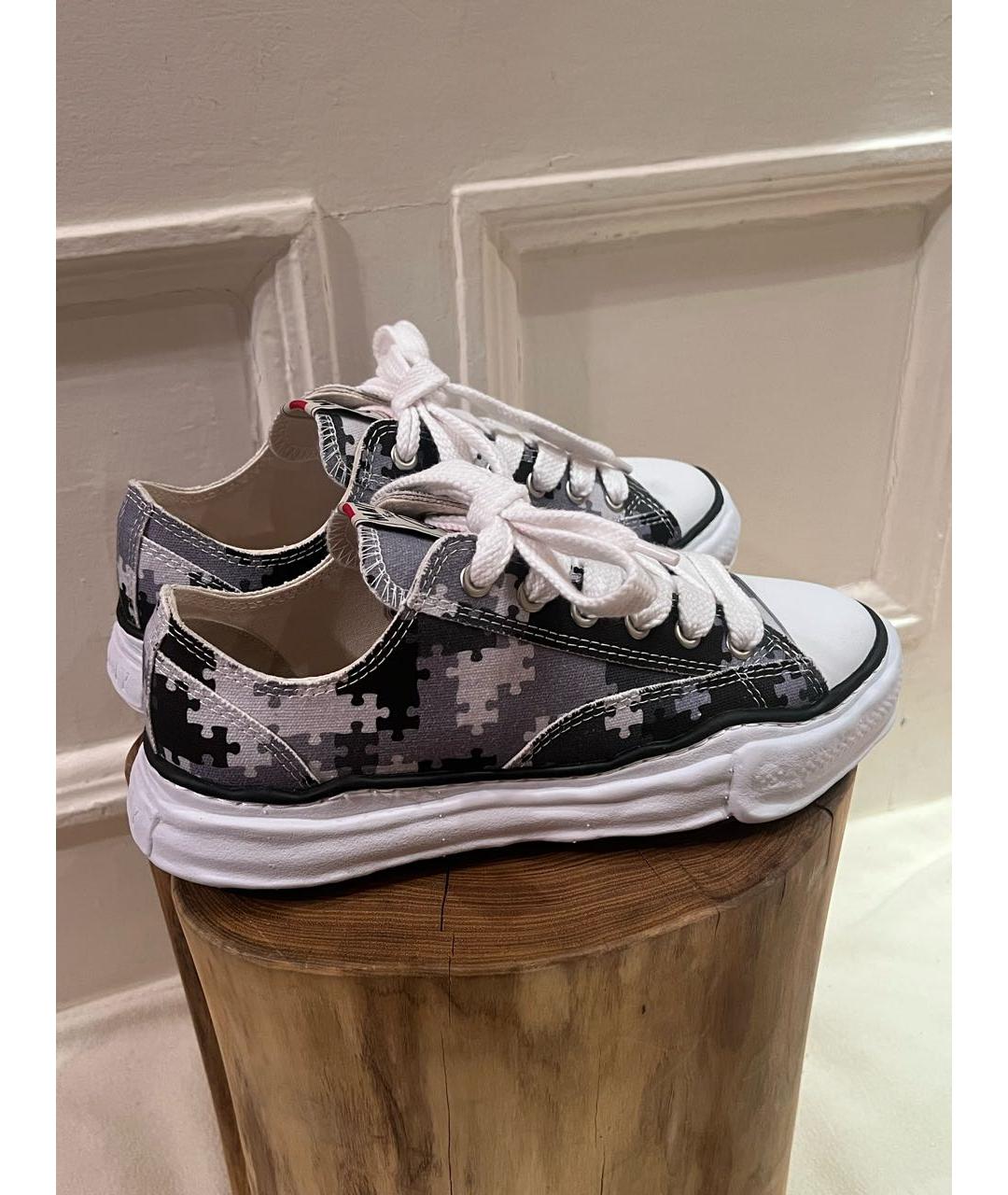 MAISON MIHARA YASUHIRO Серые текстильные низкие кроссовки / кеды, фото 3