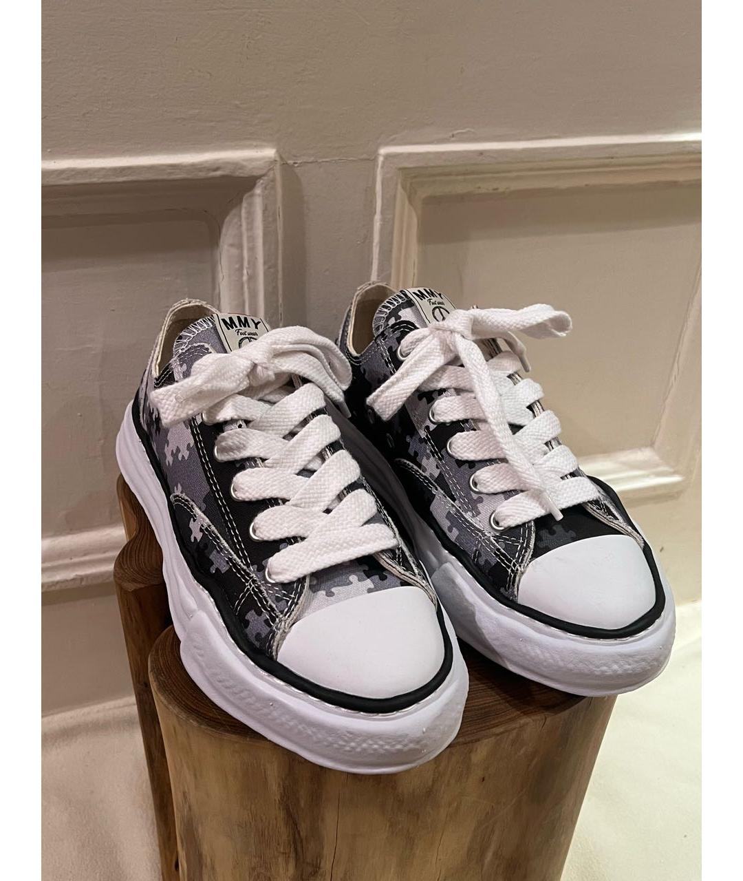 MAISON MIHARA YASUHIRO Серые текстильные низкие кроссовки / кеды, фото 2