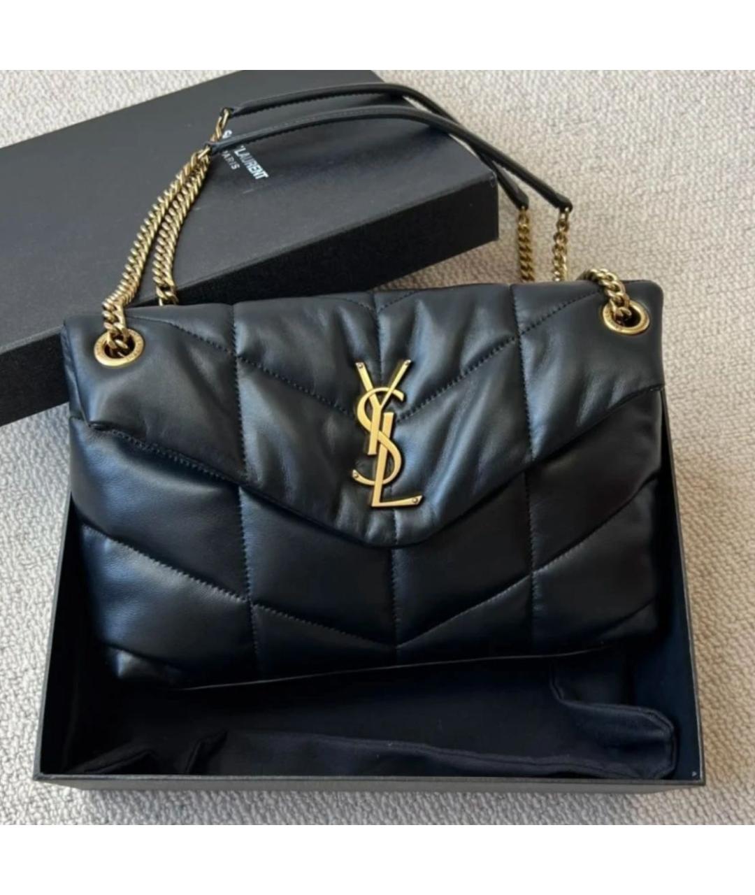 SAINT LAURENT Черная кожаная сумка через плечо, фото 6