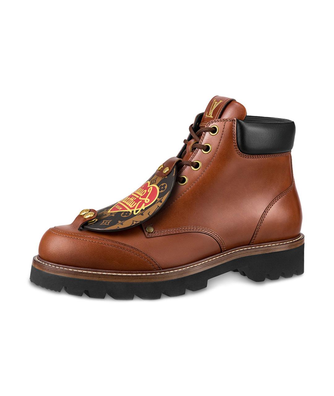 LOUIS VUITTON Коричневые высокие ботинки, фото 2