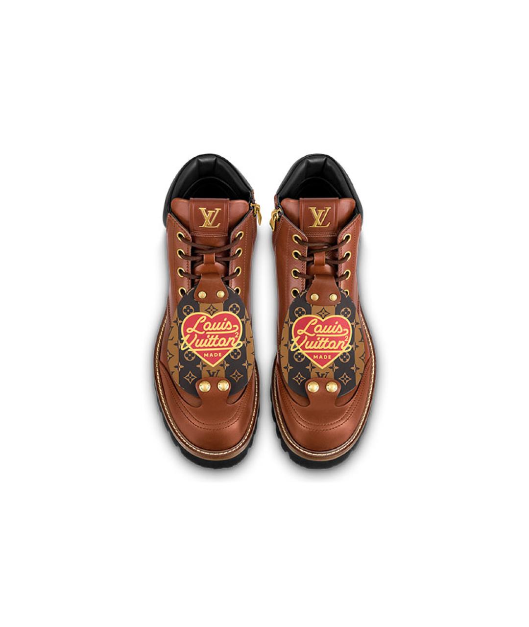 LOUIS VUITTON Коричневые высокие ботинки, фото 4