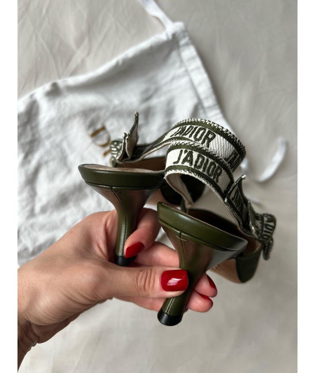 CHRISTIAN DIOR Хаки текстильные туфли, фото 4