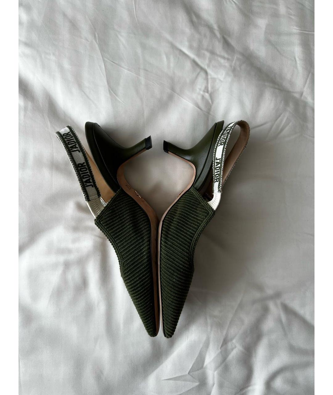 CHRISTIAN DIOR Хаки текстильные туфли, фото 9
