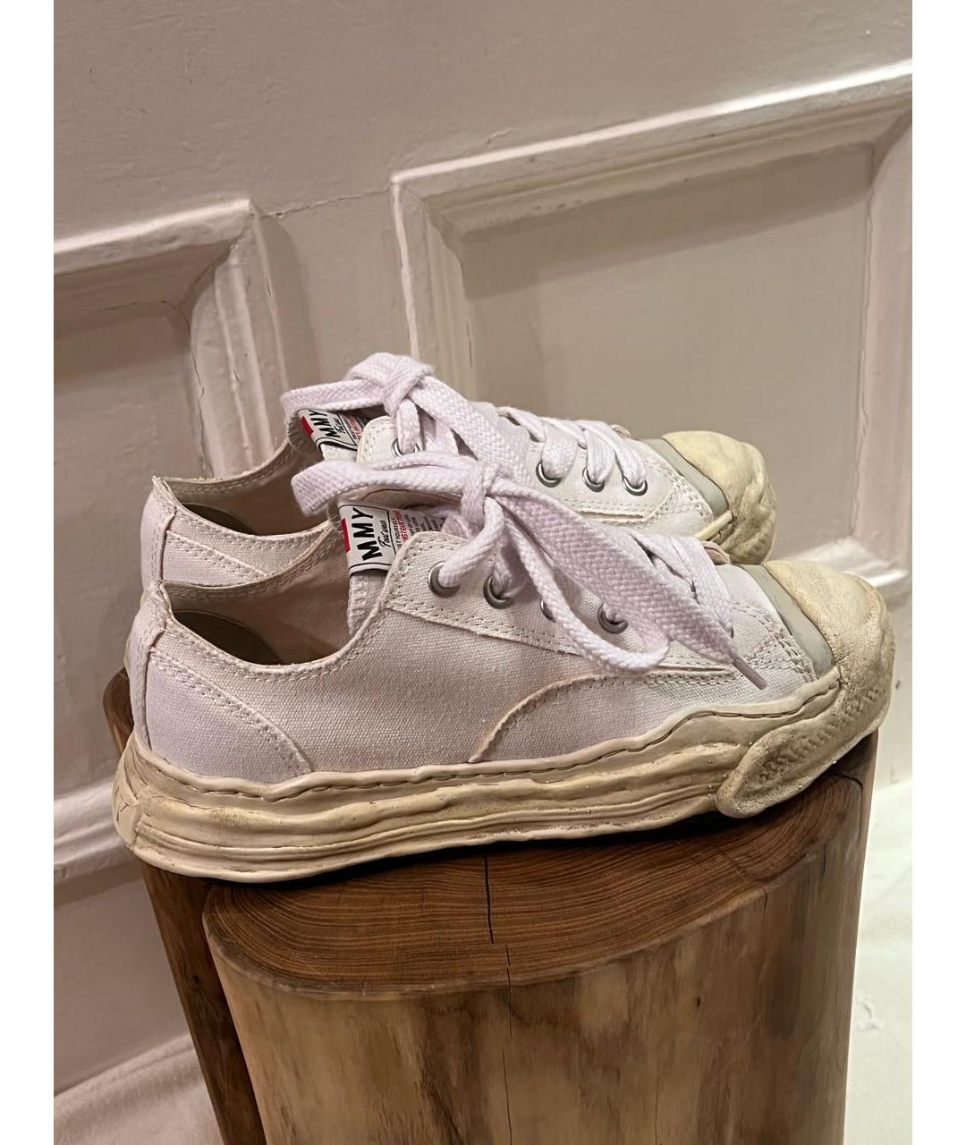 MAISON MIHARA YASUHIRO Белые текстильные низкие кроссовки / кеды, фото 3