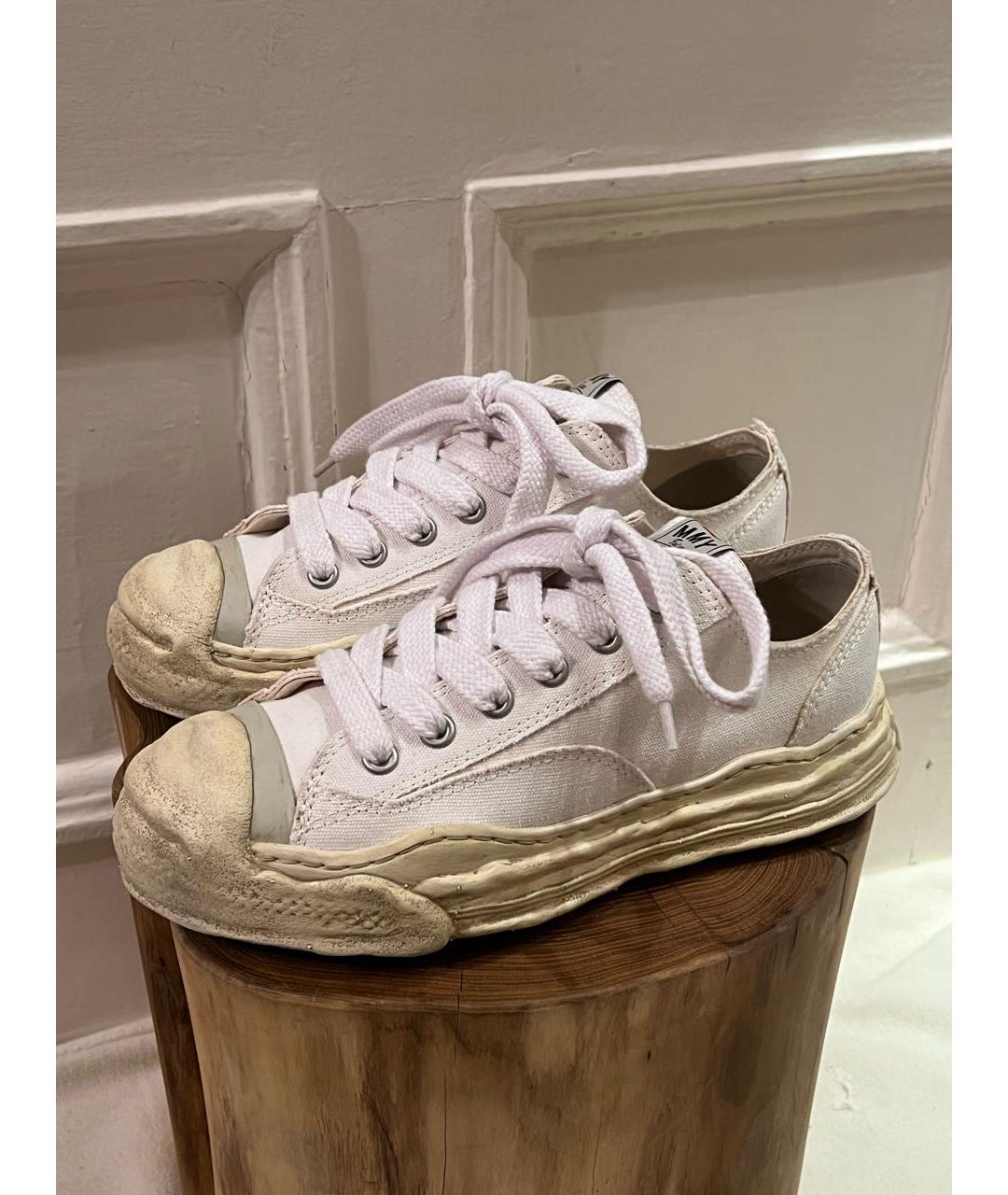 MAISON MIHARA YASUHIRO Белые текстильные низкие кроссовки / кеды, фото 7