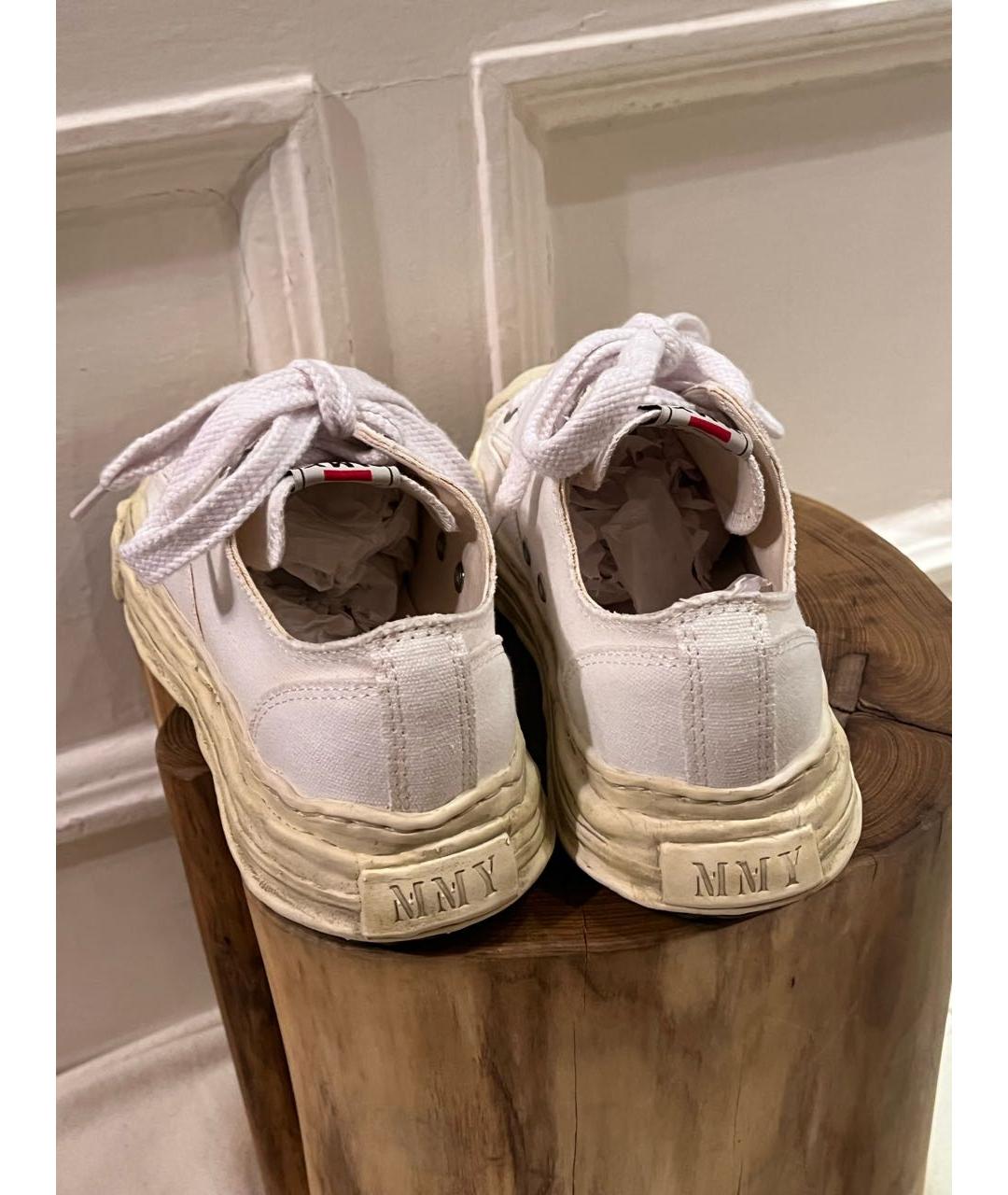 MAISON MIHARA YASUHIRO Белые текстильные низкие кроссовки / кеды, фото 4