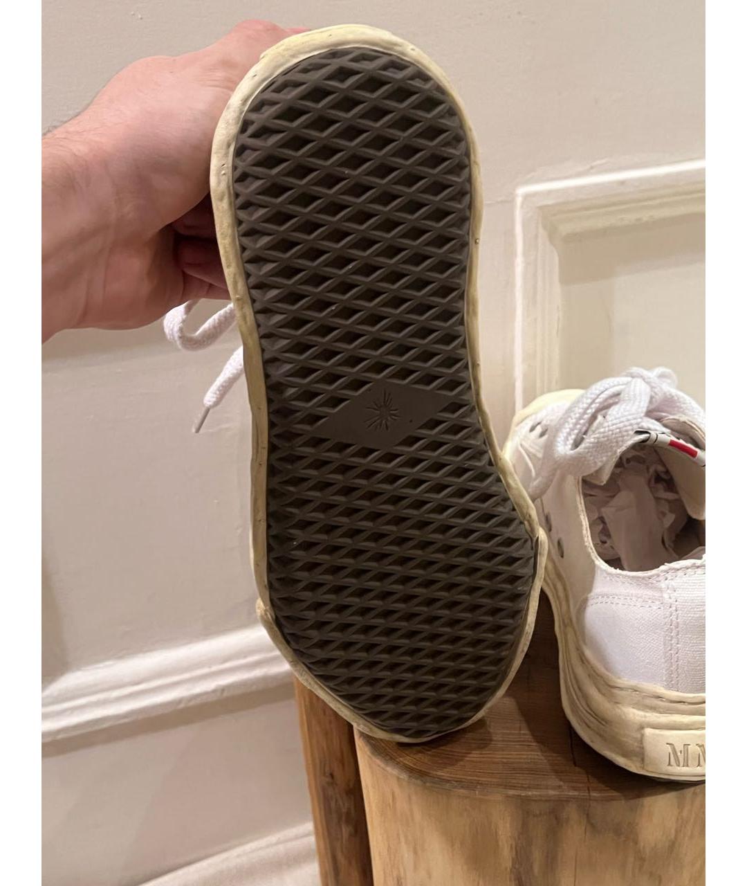 MAISON MIHARA YASUHIRO Белые текстильные низкие кроссовки / кеды, фото 5