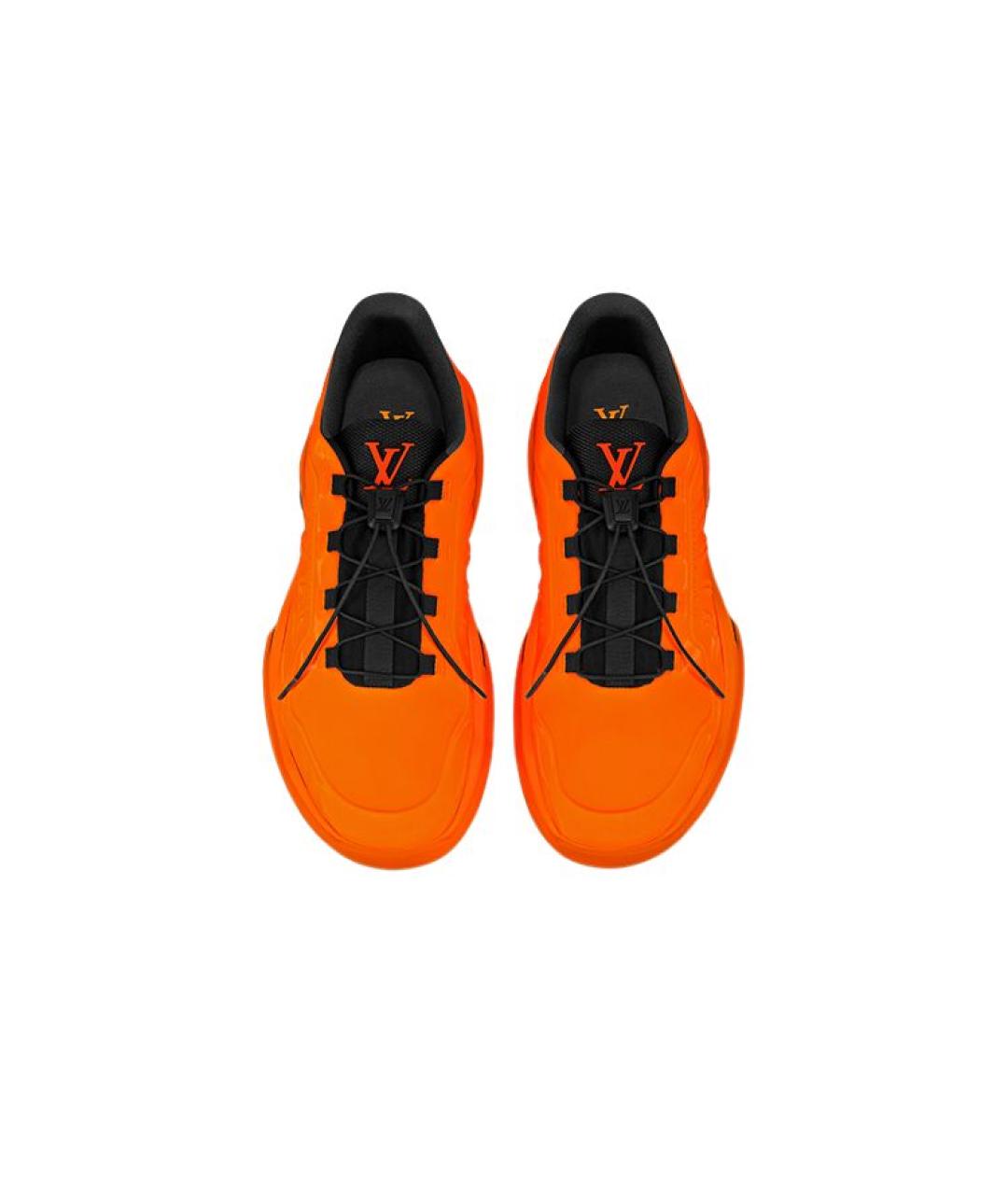 LOUIS VUITTON Оранжевое кожаные низкие кроссовки / кеды, фото 4