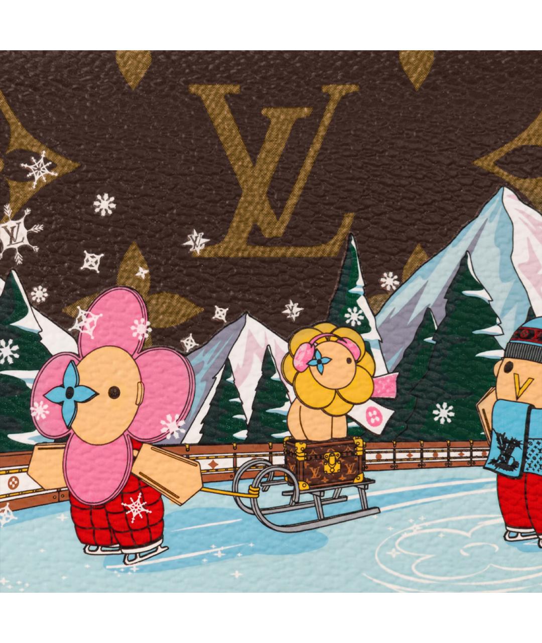 LOUIS VUITTON Коричневый кожаный кошелек, фото 5