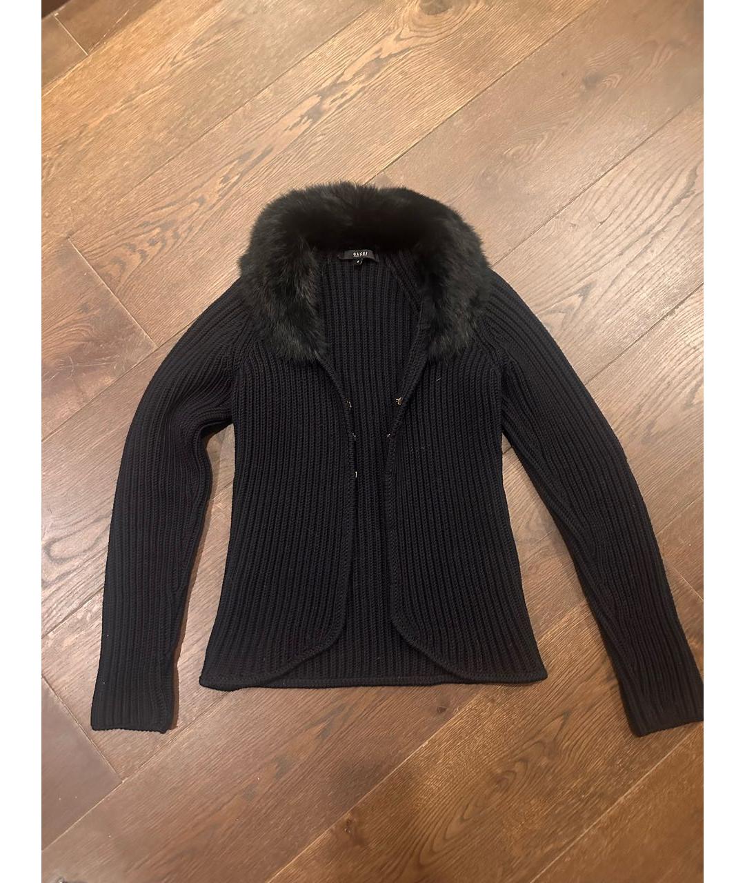 GUCCI Черный шерстяной кардиган, фото 4