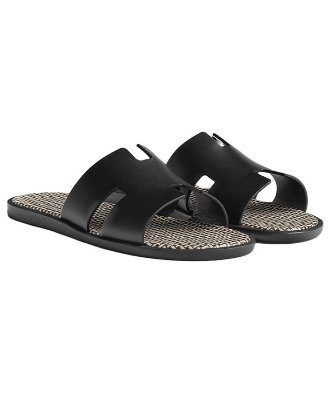 HERMES Черные сандалии, фото 3