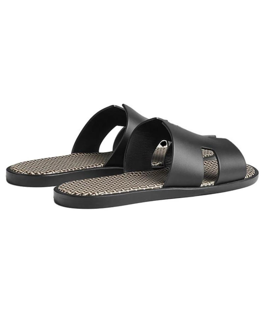 HERMES Черные сандалии, фото 4