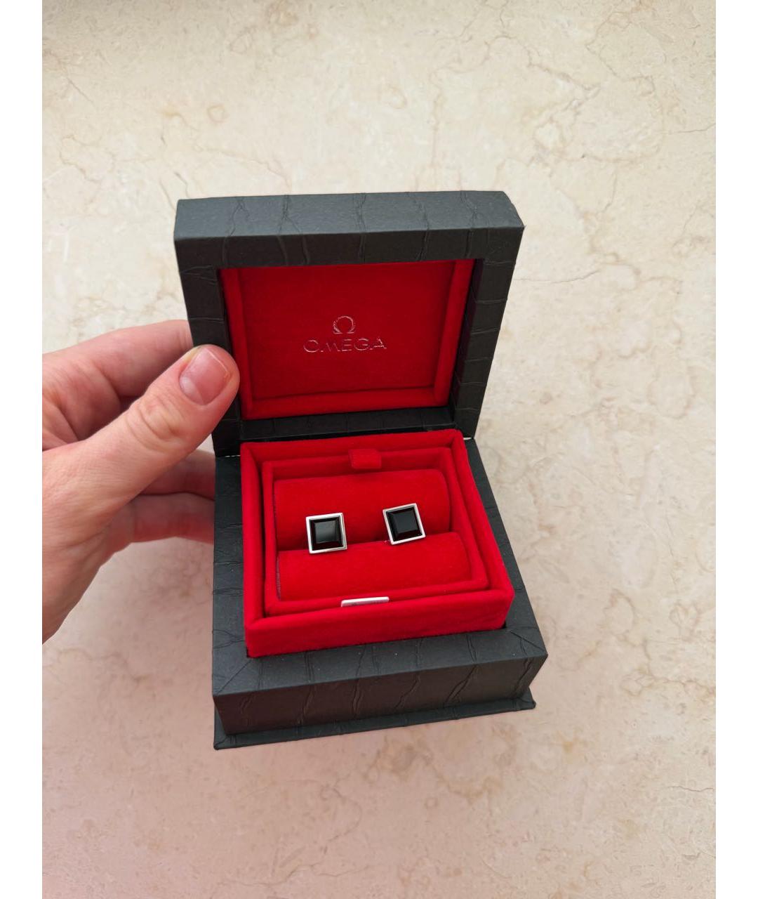 OMEGA Черные запонки, фото 4