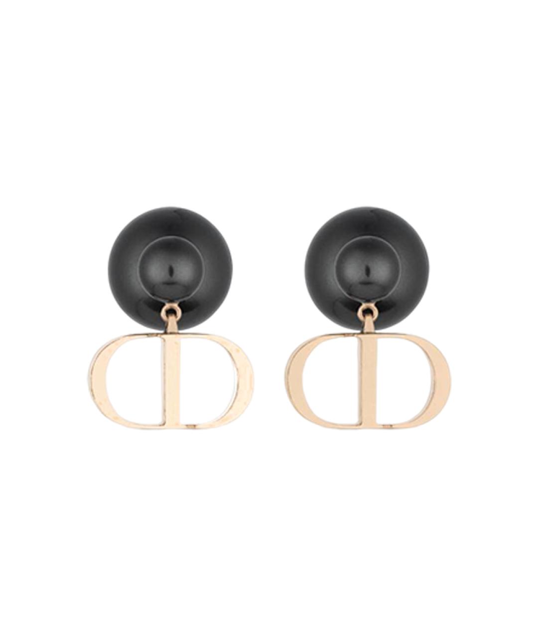 CHRISTIAN DIOR Черные металлические серьги, фото 4