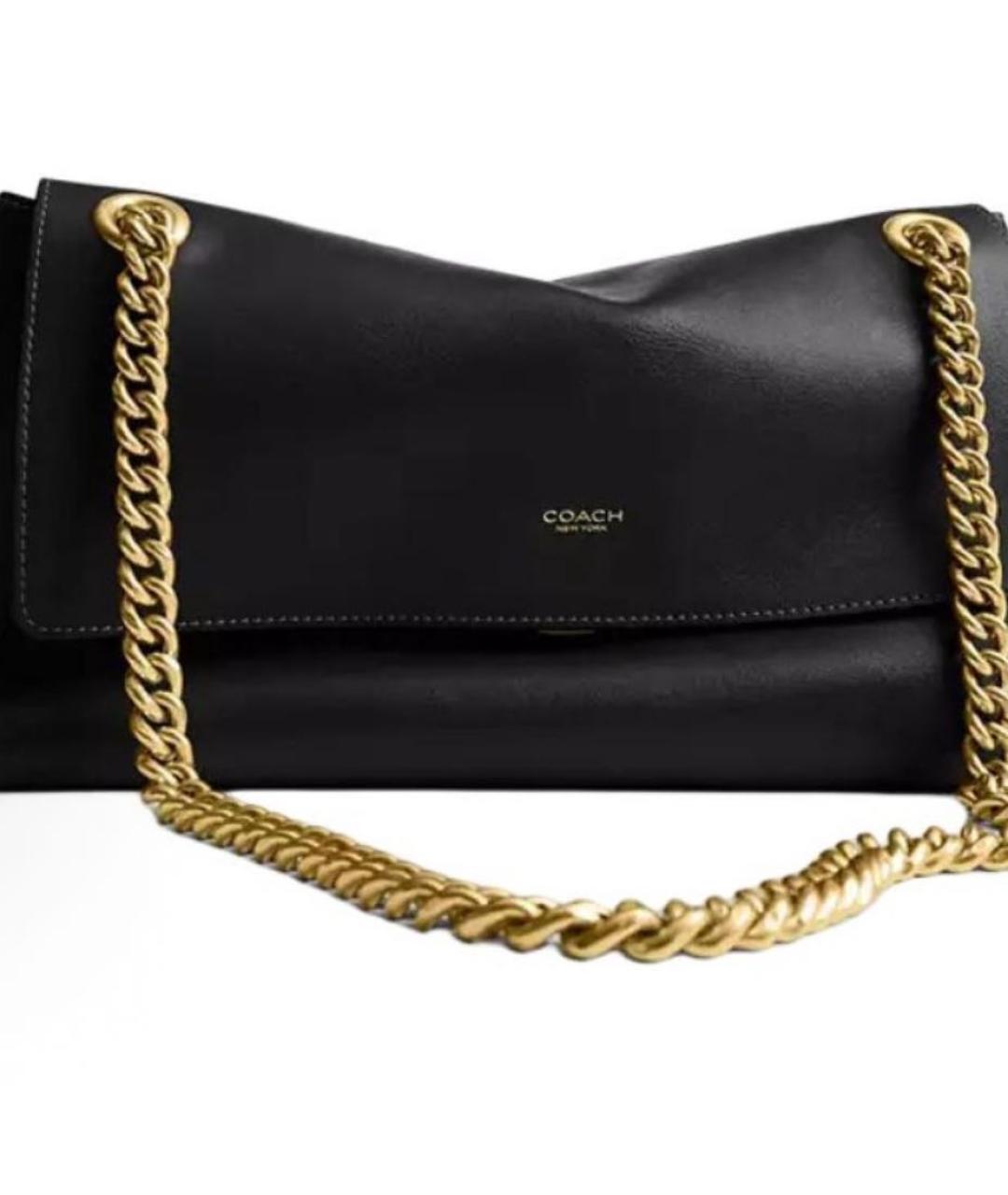COACH Черная кожаная сумка через плечо, фото 5
