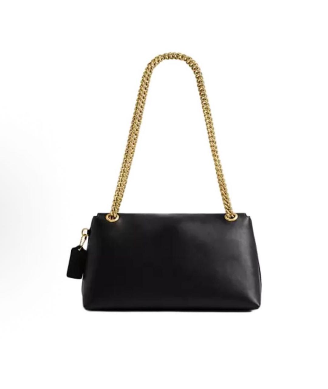 COACH Черная кожаная сумка через плечо, фото 3