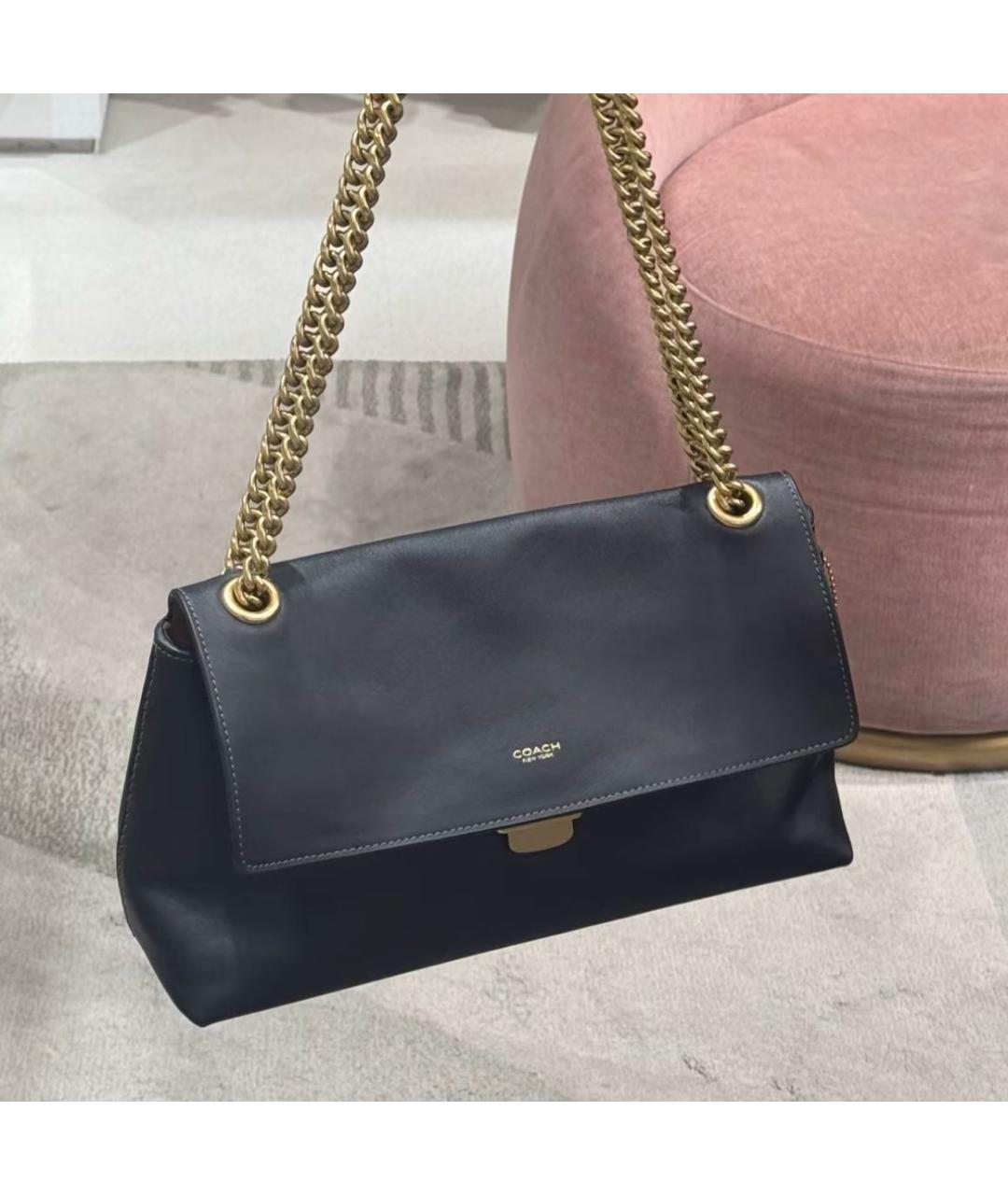 COACH Черная кожаная сумка через плечо, фото 7