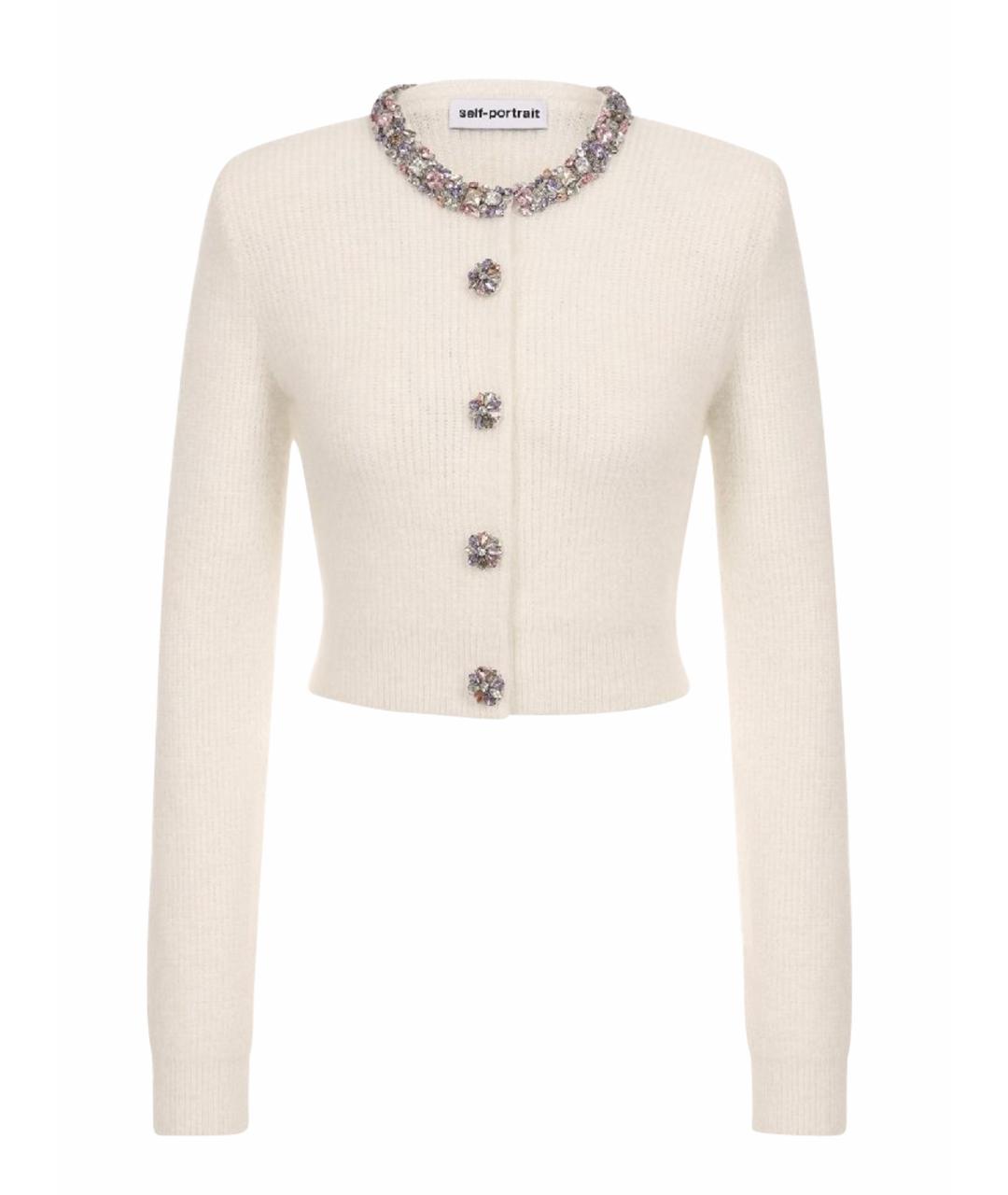 SELF-PORTRAIT Бежевый шерстяной кардиган, фото 1